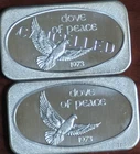1973 USSC Dove of Peace Lot 2 .999 Silver Bars Cancelled 10 Made & Regular 900