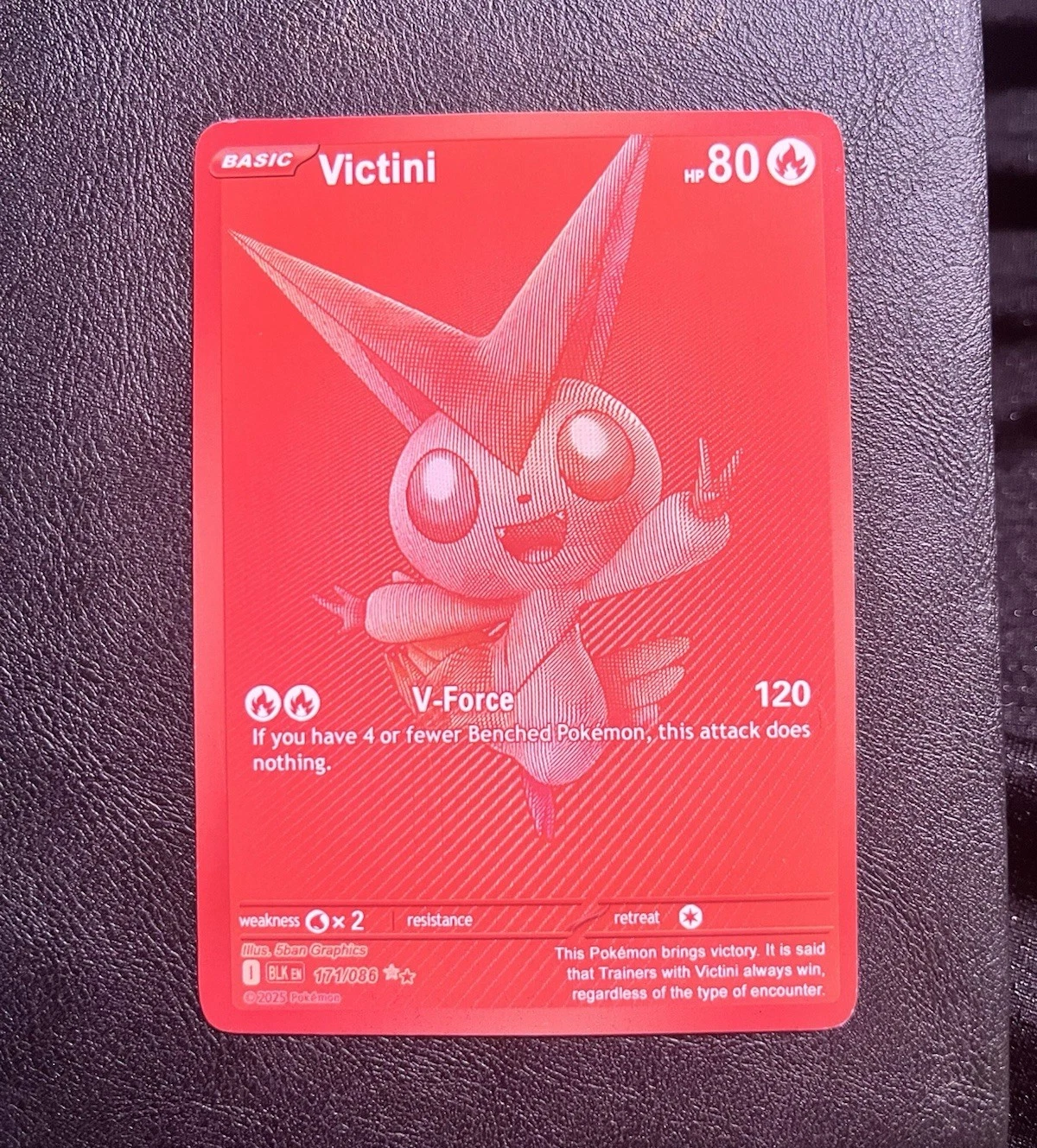 The Pokémon Company Victini 171/086 SV: Black Bolt Full Art Holo Rare English