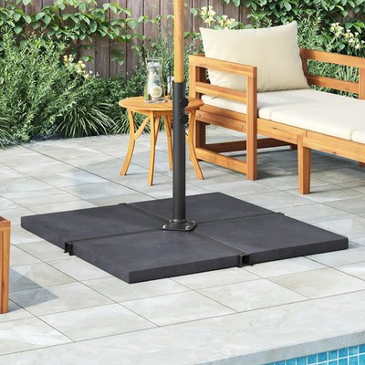 Sonnenschirm-Gewichtsplatte Schwarz Granit Quadratisch 25 kg