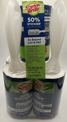 Scotch Brite 3M Lint Roller 50% Stickier 95 Sheets Pet Hair, 5-pack 475 sheets