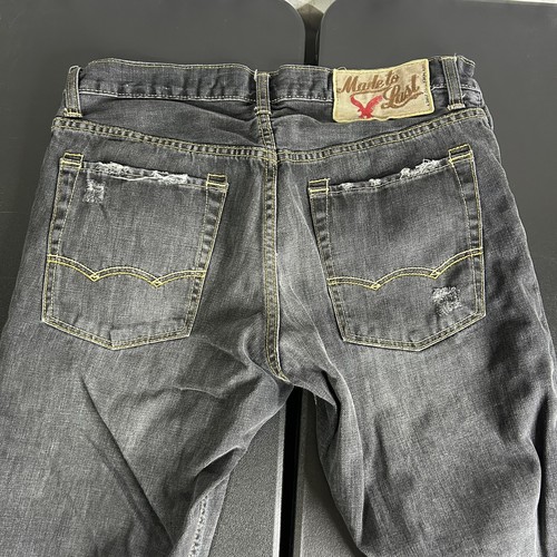 American Eagle Jeans Womens 4 Black Low Rise Bootcut Distressed Denim 4 Long - Picture 7 of 7