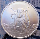 1 oz. Don't Mess With Texas LONGHORN - BU rounds .999 fine silver