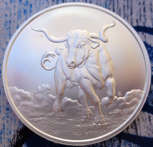 1 oz. Don't Mess With Texas LONGHORN - BU rounds .999 fine silver