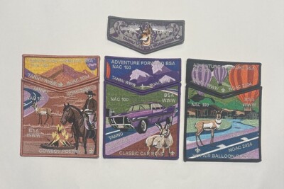 OA BSA PATCHES NOAC 2024 TANNU LODGE 346 7-PIECE SET 100 YEAR ANNIVERSARY