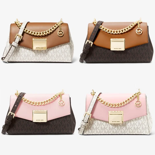 NWT Michael Kors Lita Small Logo & Leather Crossbody Bag MK HandBags + Gift Box