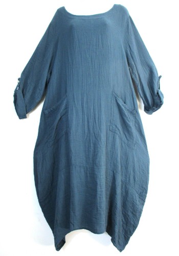 Abito Longuette Da Donna Italiano Lagenlook, A Maniche Corte - Foto 4