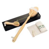 Natural Boar Bristle Body Brush And Face Brush Set For Dry Brushing Bath And ... Natural Boar Bristle Body Brush And Face Brush Set For Dry Brushing Bath And ...