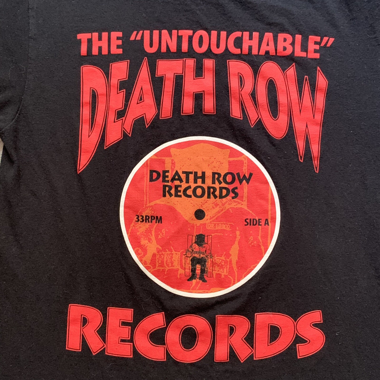 FILA T shirt uomo Death Row Records piccola S nera logo rosso