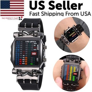 Reloj de Lujo para Hombre con LED, Deportivo, Fecha, Pulsera Digital, Impermeable, Cuarzo