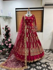 Festival Wear Red Faux Georgette Top Lehenga With Dupatta For Women