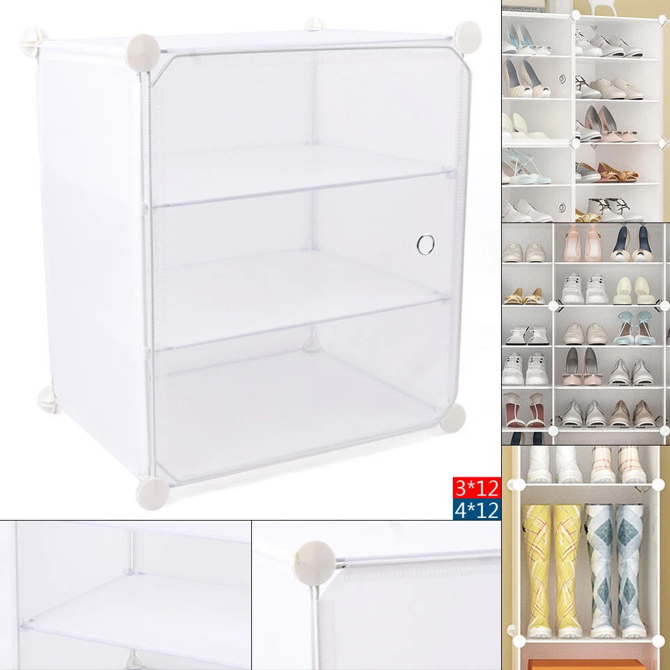 12 Tiers Shoe Rack Box Organizer Stackable Cabinet Storage for 36 Pairs Shoes - Image 2 of 4