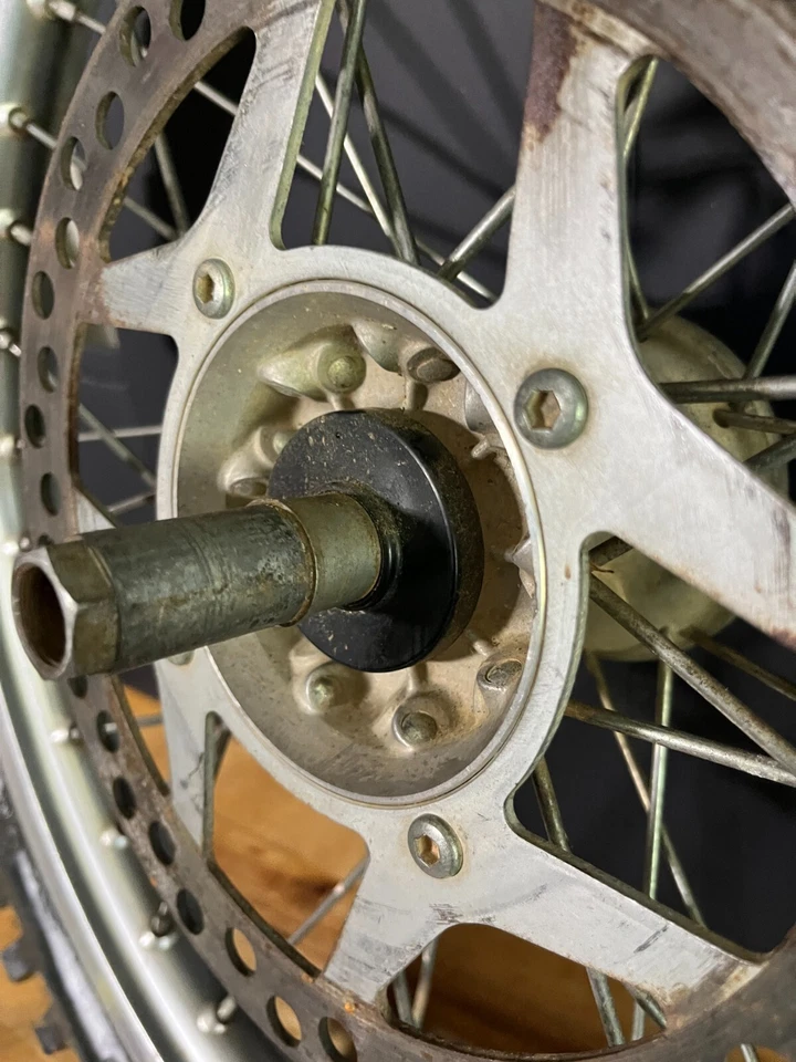 1989 KAWASAKI KX125 KX 125 KX250 KX500 FRONT WHEEL RIM ASSEMBLY 21" - Image 2 of 4