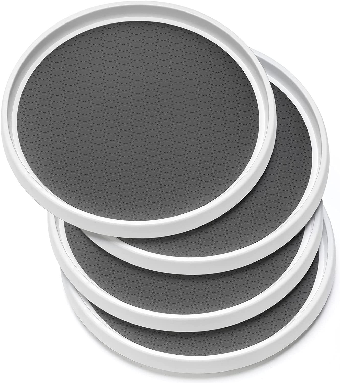 Set of 4, 10 Inch Non-Skid Lazy Susan Organizers - Turntable Rack for Cabinet, P