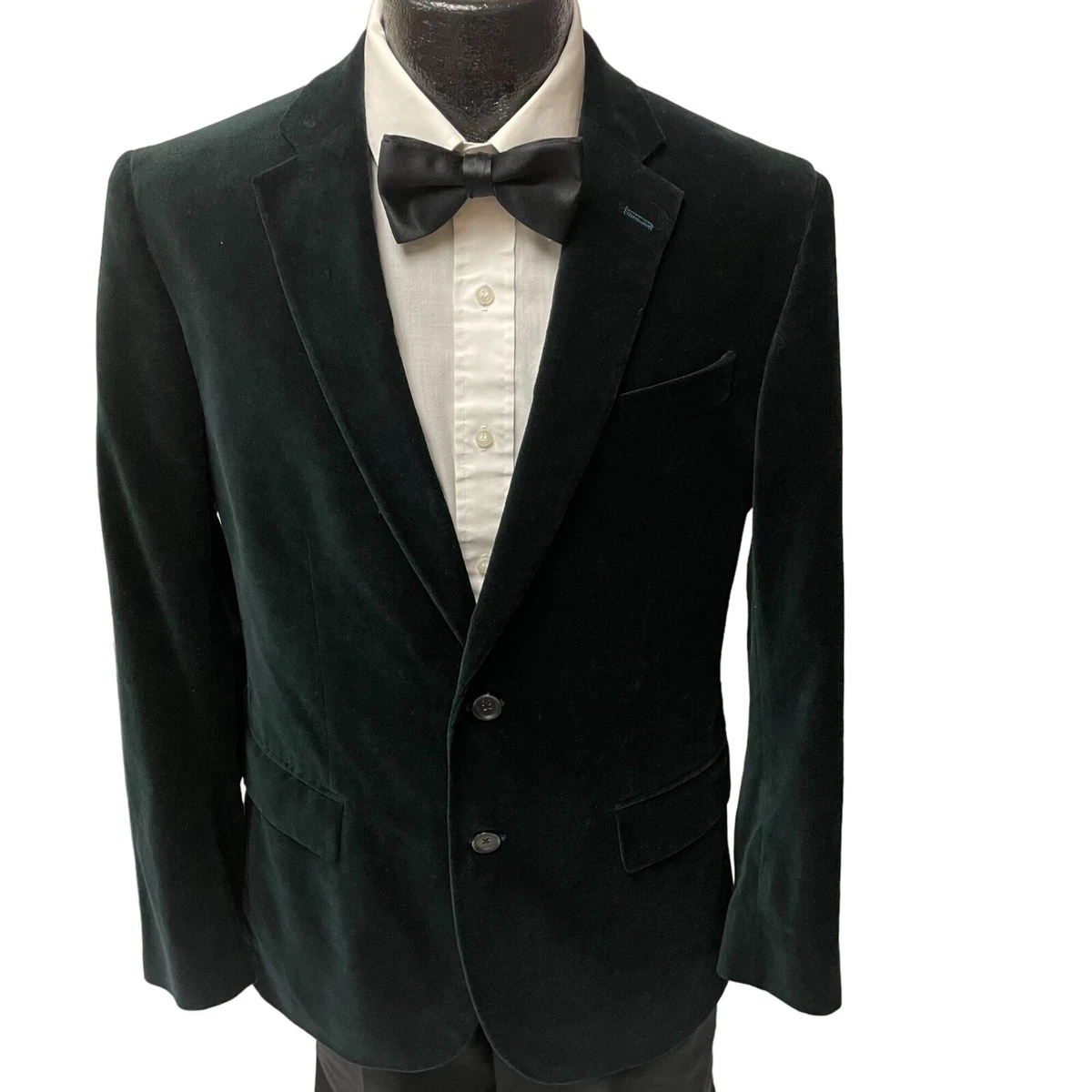 J Ferrar Emerald Green VELVET Slim Fit FORMAL Tux Jacket Modern