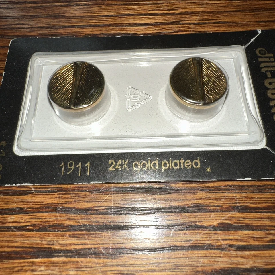 New Vtg 2pk Dill Buttons #1911 9/16” 14 MM Made In Germany 24 K Gold Plated - Image 3 of 3