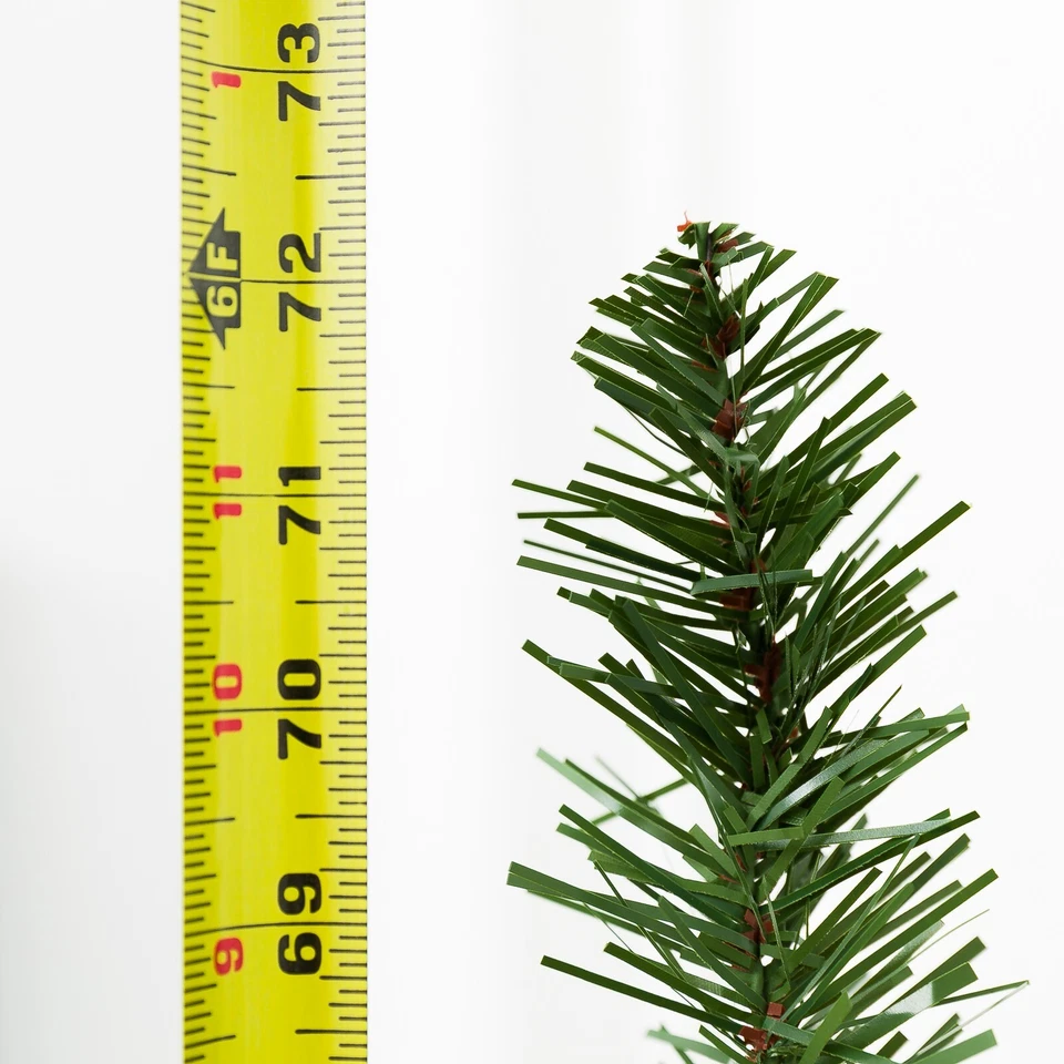 6ft Pencil Pine ARTIFICIAL CHRISTMAS TREE Fake Spruce Slim Xmas Decoration Green - Image 4 of 4