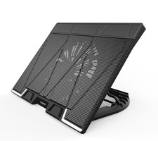 17" Laptop Cooling Pad 200mm Fan USB Hub 6 Angle Adjustable Stand