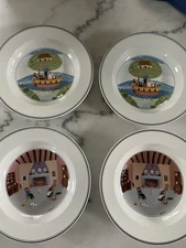 Villeroy & Boch DESIGN NAIF Set of 4 Wide Rim Soup Or Salad Bowls New Other