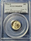 1944 D Mercury Silver Dime PCGS MS65FB