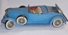 Vintage Hubley Cast Iron Convertible Roadster Car Blue 9.25" Lancaster PA Toy