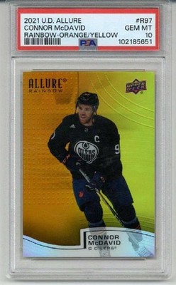 2021 UPPER DECK ALLURE RAINBOW ORANGE YELLOW #R97 CONNOR MCDAVID OILERS PSA 10