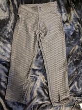 Yoga Pants Black Med High Waist Work Out Leggings Push Up Cinch Butt Fitness Gym