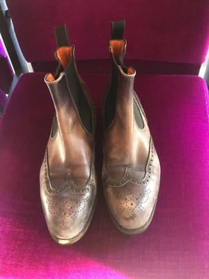 Santoni Stiefelette Chelsea Boots handgearbeitet Gr. 6 (40) schwarz grau wie neu