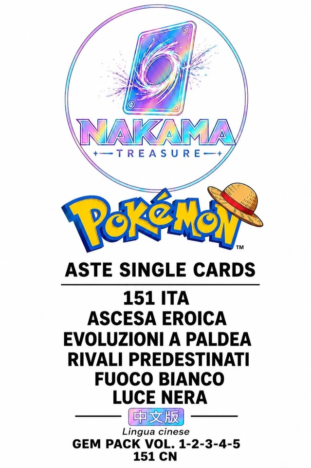 [ASTE] SINGLE CARDS + [RIP & SHIP] POKEMON ITA & CN + ONE PIECE