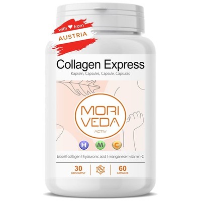 Moriveda Collagen Express | Biocell Collagen  | Vitamin C | 60 Kapseln