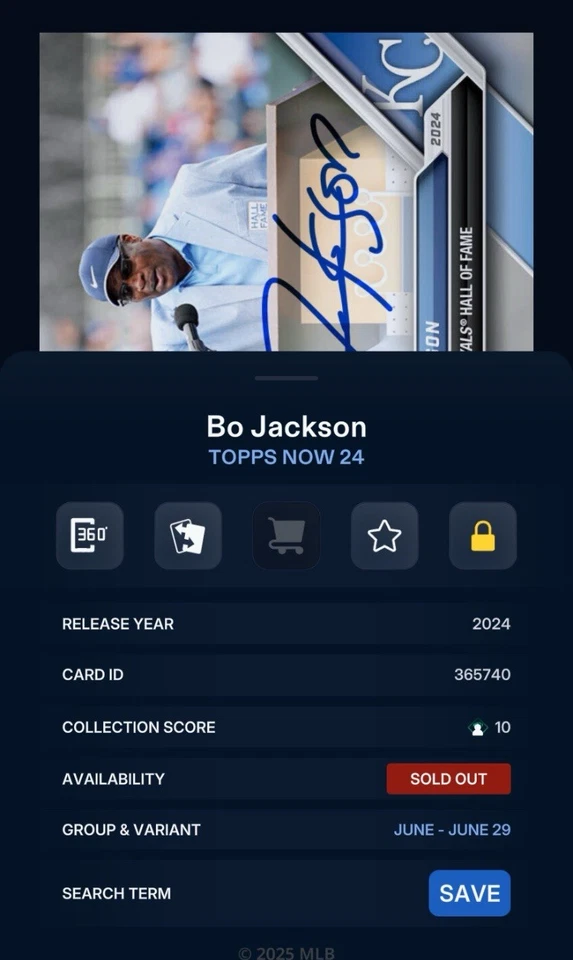 TARJETA DIGITAL TOPPS BUNT NOW 24 - Bo Jackson 662cc SUPER RARA firma azul Foto 3 de 3
