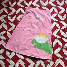 Vintage 1980s Lilly Pad Wrap Skirt Women’s Pink As Is Worn Flaws