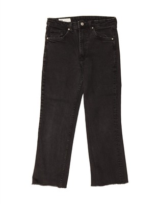 ZARA Damen Cropped Jeans EU 38 Small W28 L24 Schwarz DF07