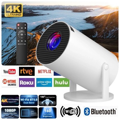 Tragbarer LED Projektor 720p Native 4K Unterstützung 180° drehbar