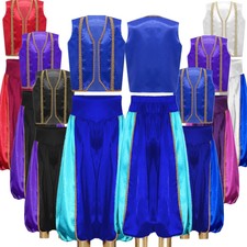 Boys Outfits Carnival Costume Trousers Set Shirt 2 Piece Color Contrast Pants