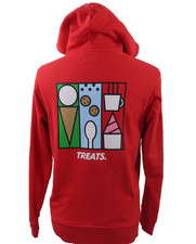 Kith Treats Abstract Hoodie Mens Pure Cotton Bright Red Hooded Sweatshirt XS EUC