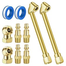 14 Npt Closed Flow Air Chuck Set W Dual Head Quick Plug Tire Inflation Tool