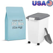 Airtight Pet Food Container W/ Scoop Dog Cat Food Storage Bin Fresh Secure New