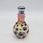 Salt or Pepper Shakers Hand Blown Glass Blue Polka Dots Yellow — photo 1