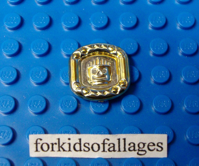 1 Lego #x276 Adventurer Minifig Utensil Sun Disk Chrome Gold Face