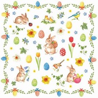 20 Servietten Easter Collage - Niedliche Ostersymbole 33X33Cm