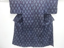7809341: JAPANESE KIMONO / ANTIQUE HITOE KIMONO OF COTTON GENUINE KURUME KASURI