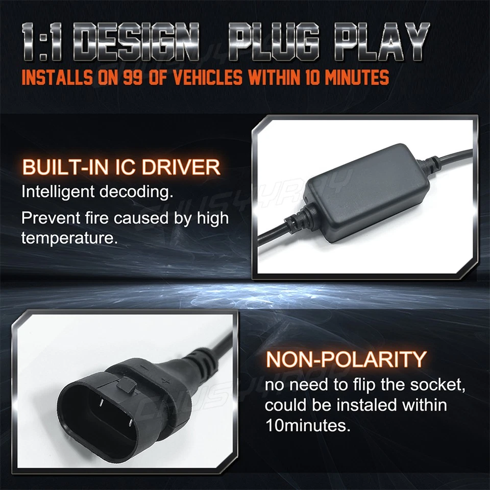 适用于克莱斯勒 PT Cruiser 2006 - 2010 LED 车头灯 + 雾灯组合 6x 灯泡套件 — 第 3/4 张图片