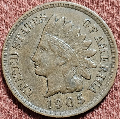 1905 Indian Head Cent Copper 1C Coin XF Nice Original