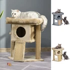 PawHut Cat Tree Activity Center w/ Jute Scratching Pad Ball Toy Condo