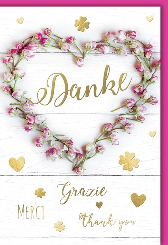 Second Ave Geburtstagskarte Mit Blumenherz – Für Die Nichte, Premium-Leinenkarton