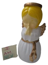 Angel Blow Mold 11" Blonde Holiday Time Tabletop Lights Up Plastic Christmas 