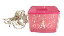 Vintage WESTLOX Pink Sizzler Drowse Dialite Electric Alarm Clock Tested