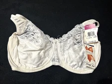 NWT Vtg VANITY FAIR 75665 Cotton Piquant Full Figure Underwire 38D White Bra