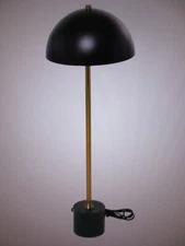 Litton Lane 28 in. Black Metal Umbrella Style Task and Reading Desk Lamp