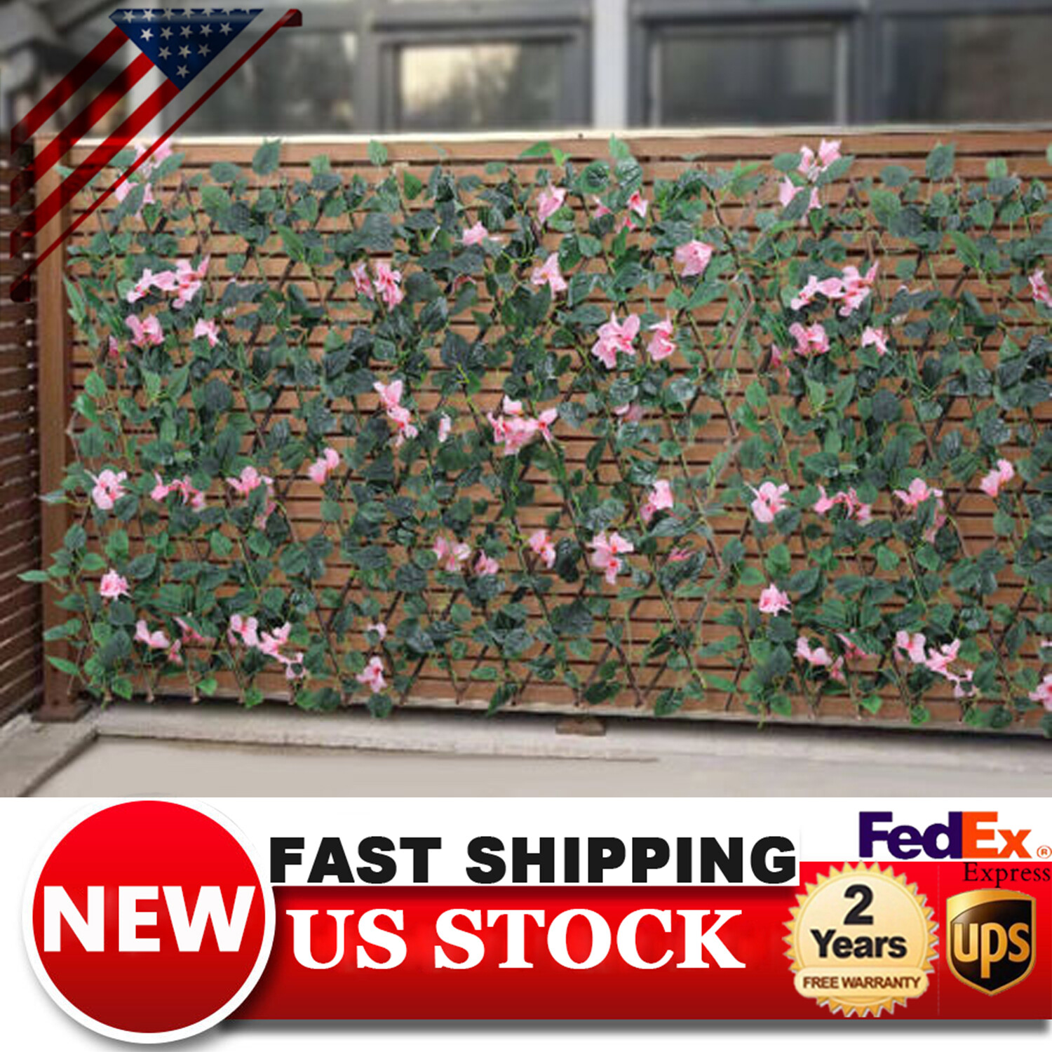 4x Expandable Fence Privacy Screen For Balcony Patio Outdoor Decor Faux